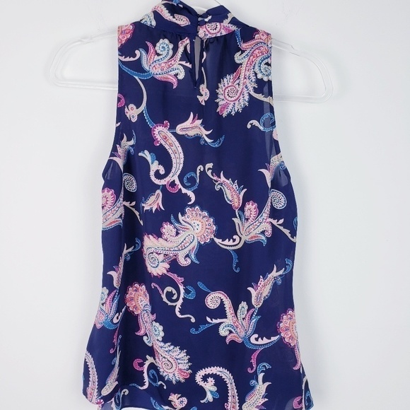 LAUNDRY - Sleeveless Top Pink and Blue Paisley… - Picture 8 of 8